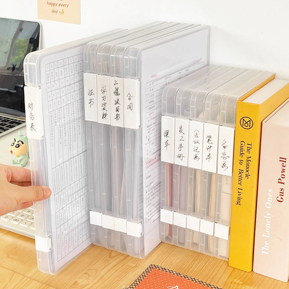 Transparent A4 File Folder File Organizer Box School Office Supplies Document Bag Household Certificate File Stationery Simple - Jerusalem Heart