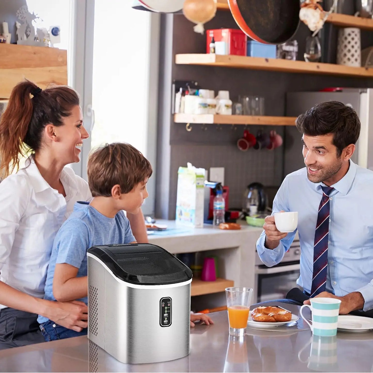 Ice Maker Machine Countertop, 26 lbs in 24 Hours, 9 Cubes Ready in 8 Mins, Electric ice maker and Compact potable ice maker - Jerusalem Heart