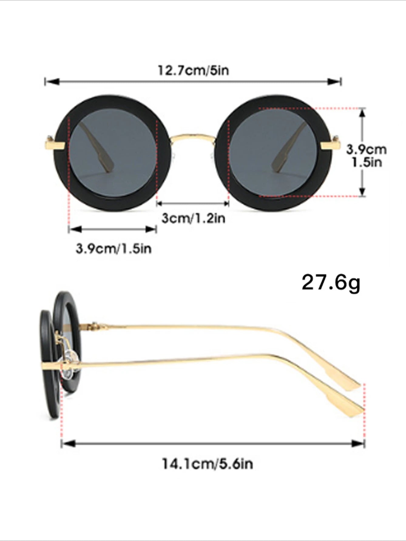 Men's and women's round metal frame retro European and American ins-style fashion sunglasses - Jerusalem Heart