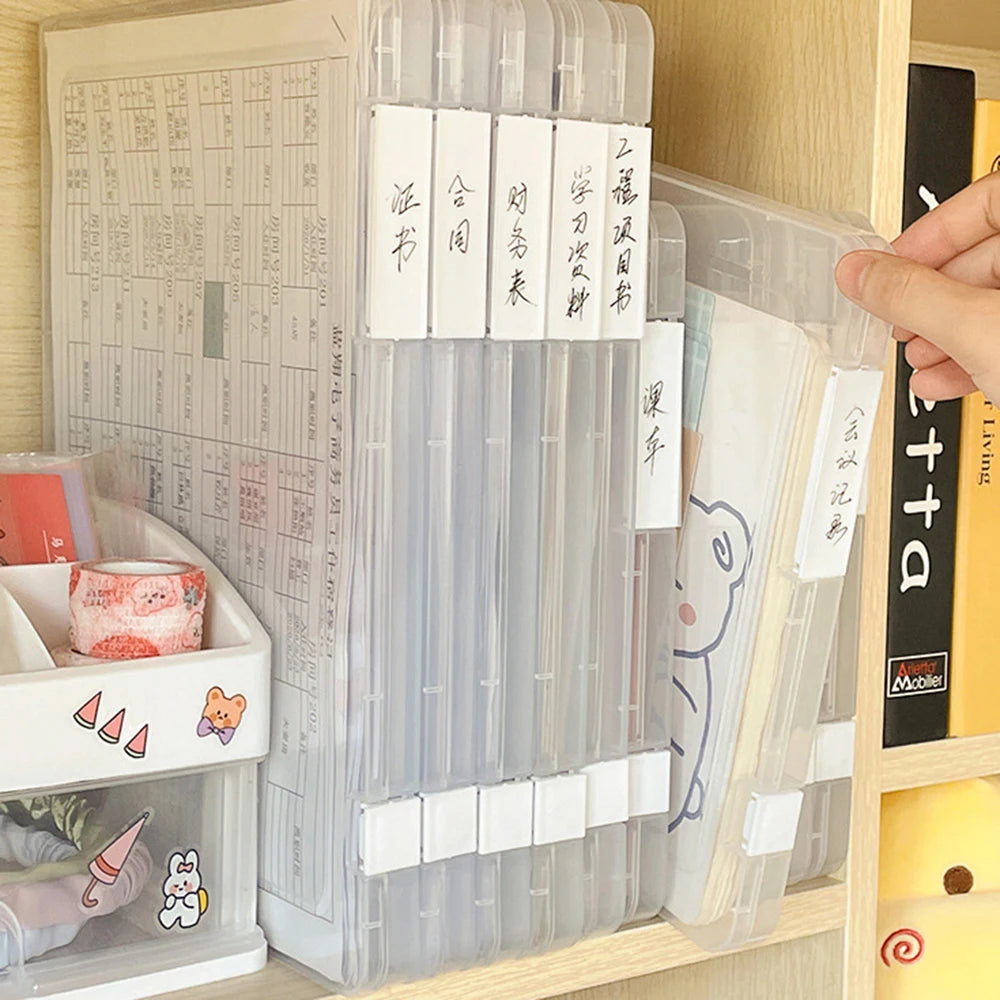 Transparent A4 File Folder File Organizer Box School Office Supplies Document Bag Household Certificate File Stationery Simple - Jerusalem Heart