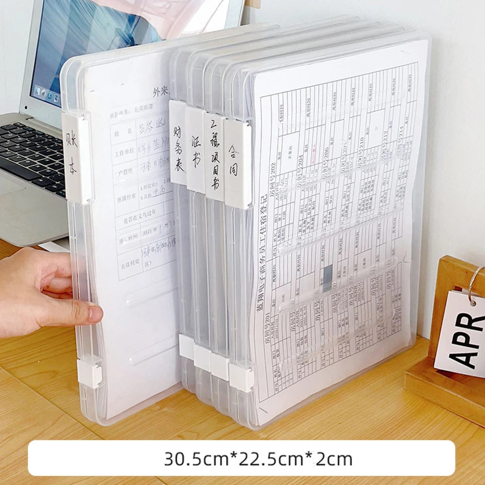 Transparent A4 File Folder File Organizer Box School Office Supplies Document Bag Household Certificate File Stationery Simple - Jerusalem Heart