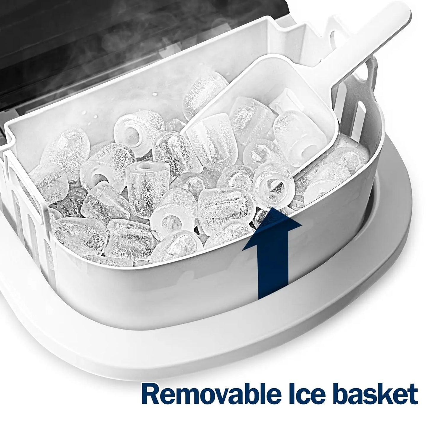 Ice Maker Machine Countertop, 26 lbs in 24 Hours, 9 Cubes Ready in 8 Mins, Electric ice maker and Compact potable ice maker - Jerusalem Heart