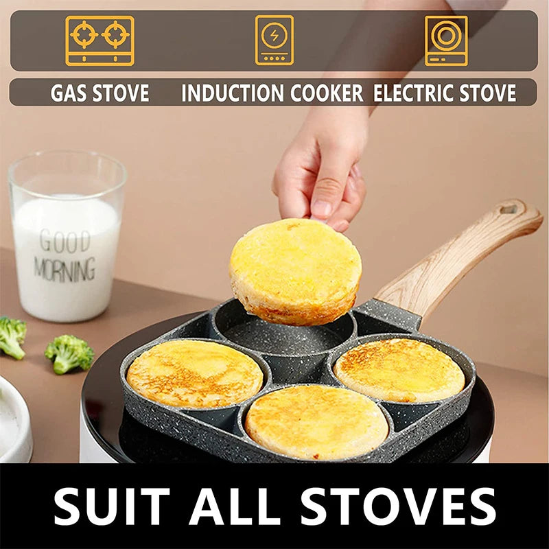 LMETJMA Egg Frying Pan Nonstick Pancake Pans 4-Cups Cookware Pancake Pan Egg Pan Suitable for Gas Stove Induction Cooker JT87 - Jerusalem Heart