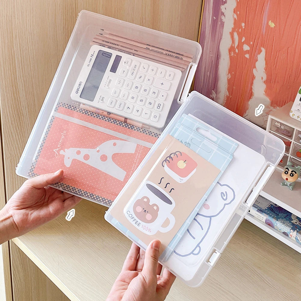 Transparent A4 File Folder File Organizer Box School Office Supplies Document Bag Household Certificate File Stationery Simple - Jerusalem Heart