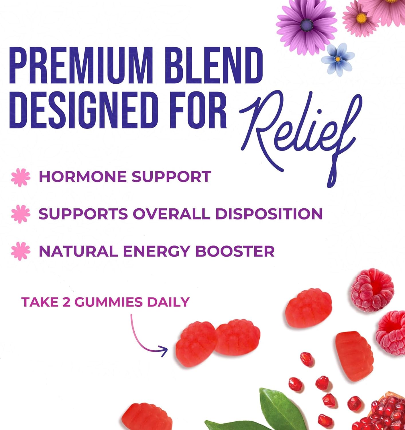 Menopause Supplement for Women - Complete Multi-Benefit Menopause Relief Gummy for Mild Hot Flashes & Night Sweats, Natural Balance & Energy Support, Menopausal Vitamins, Non-GMO - 60 Gummies