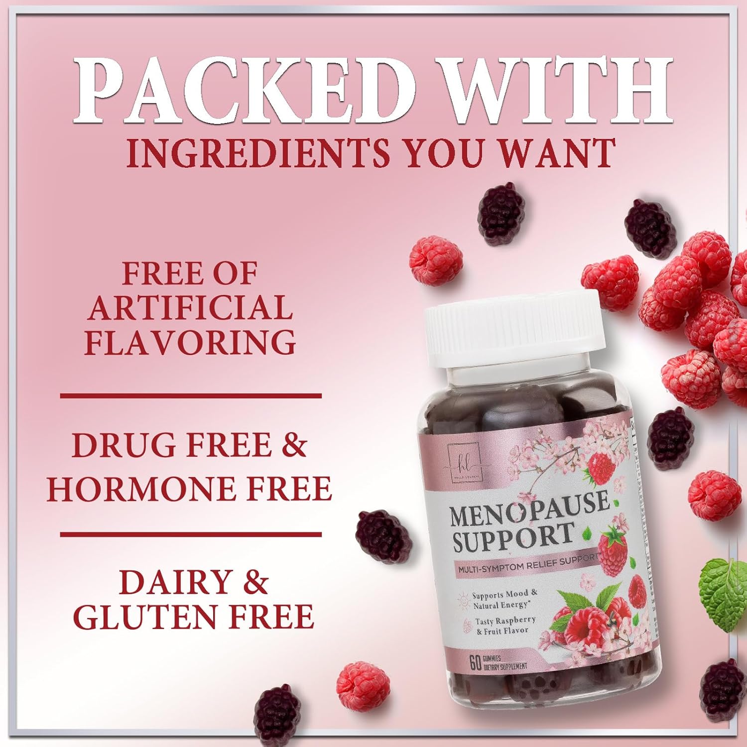 Menopause Supplements for Women, Multi-Symptom Menopause Relief Gummies for Women with PABA & Sage Extract, Meno and Perimenopause Female Night Sweats & Hot Flashes Support, Hormone-Free - 60 Gummies