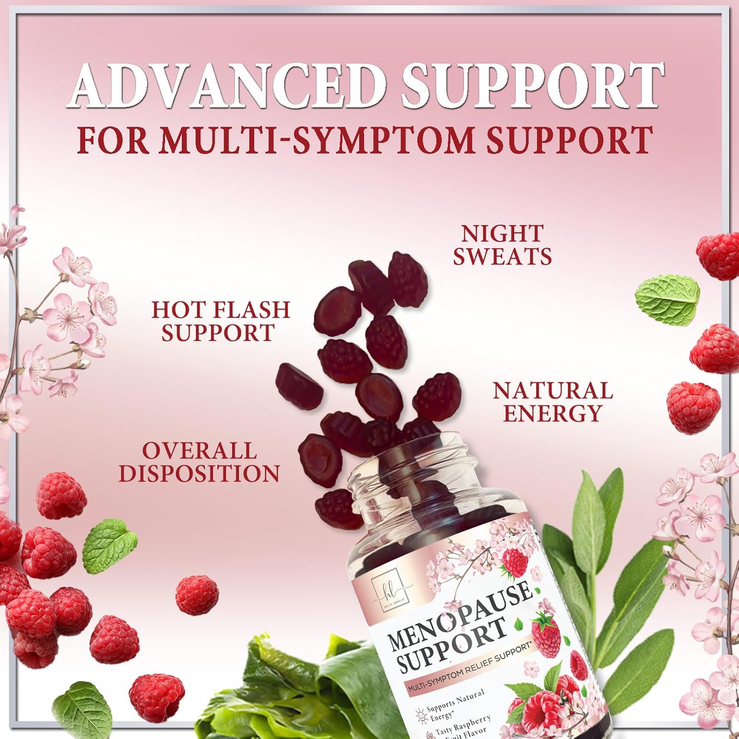 Menopause Supplements for Women, Multi-Symptom Menopause Relief Gummies for Women with PABA & Sage Extract, Meno and Perimenopause Female Night Sweats & Hot Flashes Support, Hormone-Free - 60 Gummies