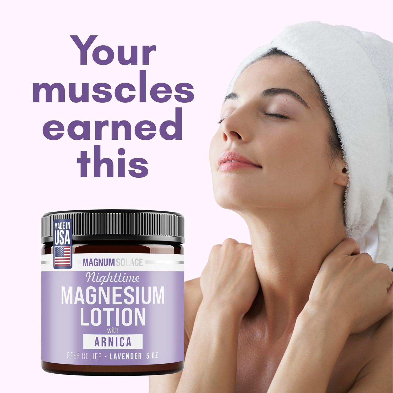 Nighttime Magnesium Lotion with Arnica – Soothing Relief & Relaxation, Highly Concentrated Magnesium for Muscles & Joints – Apply to Legs or Feet Before Bed – Skin-Friendly