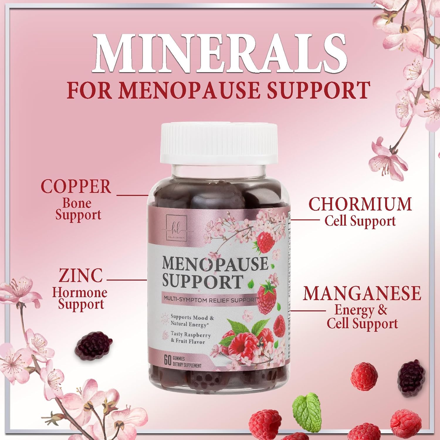 Menopause Supplements for Women, Multi-Symptom Menopause Relief Gummies for Women with PABA & Sage Extract, Meno and Perimenopause Female Night Sweats & Hot Flashes Support, Hormone-Free - 60 Gummies