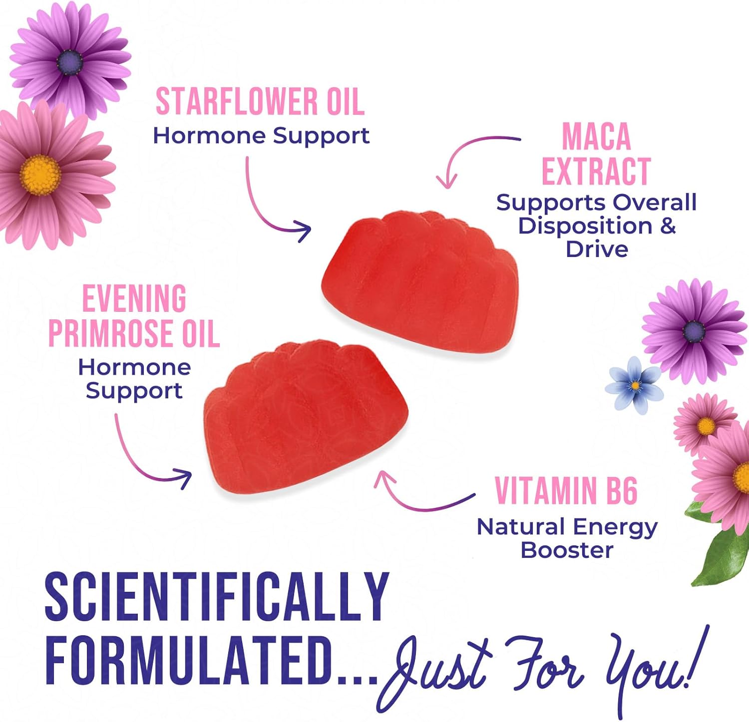 Menopause Supplement for Women - Complete Multi-Benefit Menopause Relief Gummy for Mild Hot Flashes & Night Sweats, Natural Balance & Energy Support, Menopausal Vitamins, Non-GMO - 60 Gummies