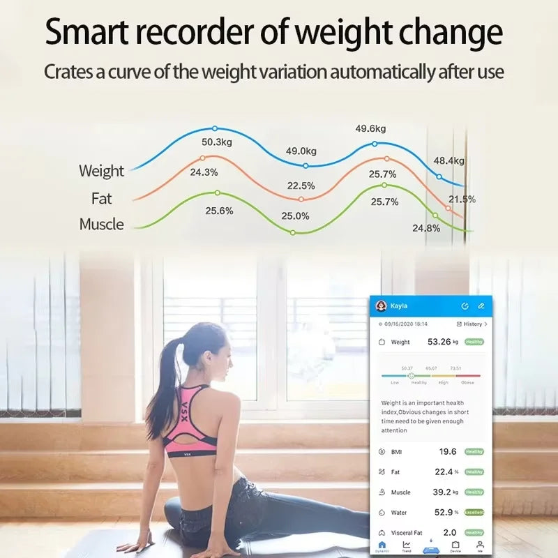 High-precision weight scale for weight loss can be connected to mobile phone intelligent and accurate Bluetooth body fat scale - Jerusalem Heart 