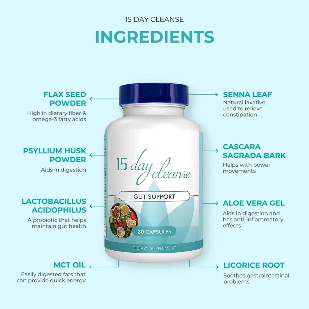 15-day Intestinal Cleansing and Detoxifying Capsules, Targeting The Overall Colon, Digestive Regulation, and Intestinal Health - Jerusalem Heart 