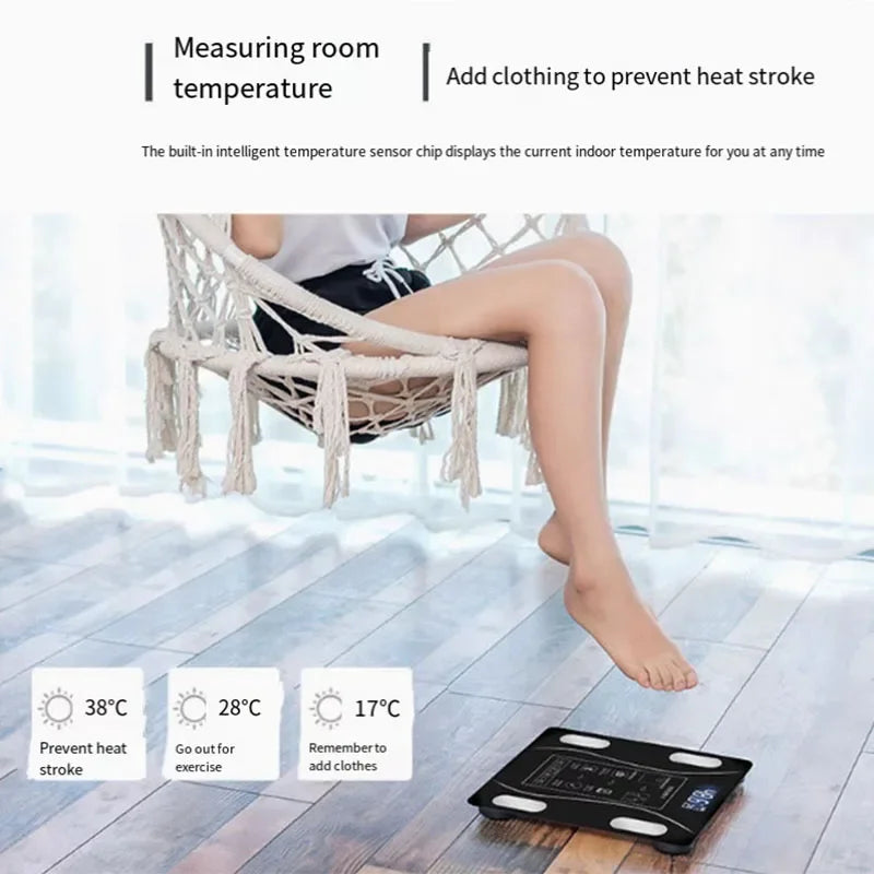 The Intelligent Application of The LED Digital Body Fat Scale Is Synchronized with The Battery Power of The Electronic Scale - Jerusalem Heart 