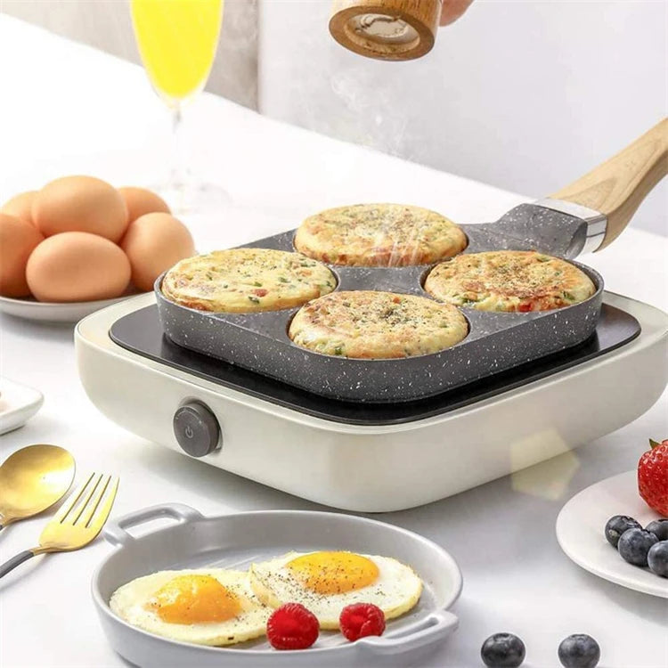 LMETJMA Egg Frying Pan Nonstick Pancake Pans 4-Cups Cookware Pancake Pan Egg Pan Suitable for Gas Stove Induction Cooker JT87 - Jerusalem Heart 