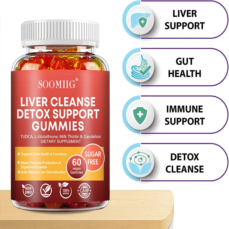 SOOMIIG Liver Cleanse Detox Gummies + Liver Nutrients with Milk Thistle Extract To Help Cleanse, Detoxify and Purify The Liver - Jerusalem Heart 