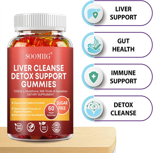 SOOMIIG Liver Cleanse Detox Gummies + Liver Nutrients with Milk Thistle Extract To Help Cleanse, Detoxify and Purify The Liver - Jerusalem Heart 