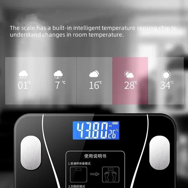 High-precision weight scale for weight loss can be connected to mobile phone intelligent and accurate Bluetooth body fat scale - Jerusalem Heart 