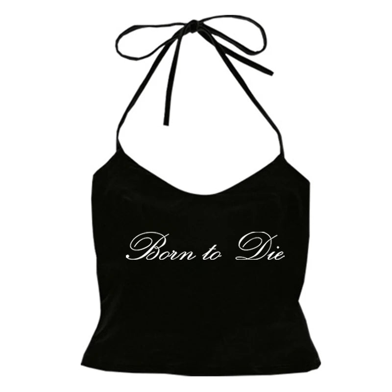 Women's Sleeveless Camisole Y2K Sexy Lace Streetwear Hip Hop Punk Rock vintage Emo Girls Chic Letter Print Gothic Slim baby Tops - Jerusalem Heart 