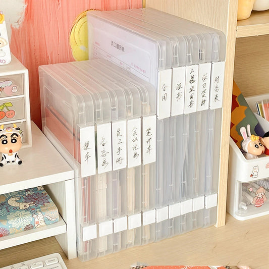 Transparent A4 File Folder File Organizer Box School Office Supplies Document Bag Household Certificate File Stationery Simple - Jerusalem Heart 