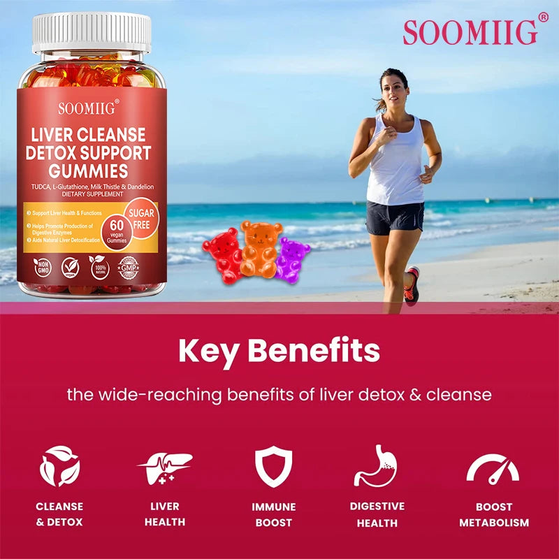 SOOMIIG Liver Cleanse Detox Gummies + Liver Nutrients with Milk Thistle Extract To Help Cleanse, Detoxify and Purify The Liver - Jerusalem Heart 