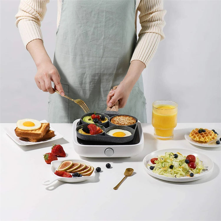 LMETJMA Egg Frying Pan Nonstick Pancake Pans 4-Cups Cookware Pancake Pan Egg Pan Suitable for Gas Stove Induction Cooker JT87 - Jerusalem Heart 