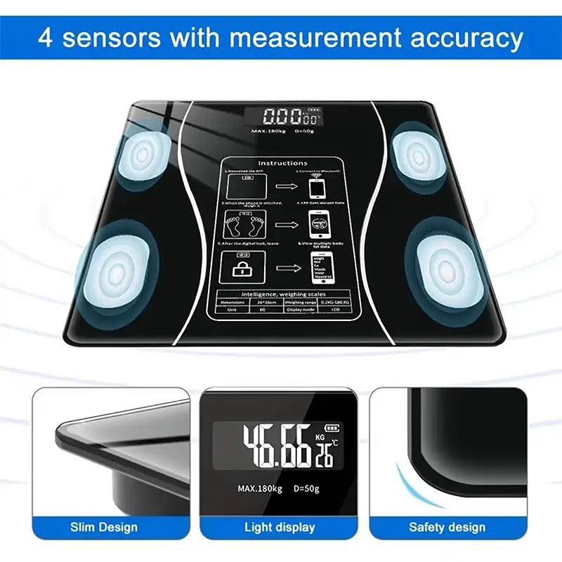 High-precision weight scale for weight loss can be connected to mobile phone intelligent and accurate Bluetooth body fat scale - Jerusalem Heart 