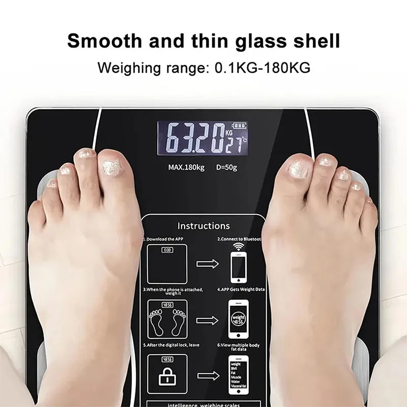 High-precision weight scale for weight loss can be connected to mobile phone intelligent and accurate Bluetooth body fat scale - Jerusalem Heart 