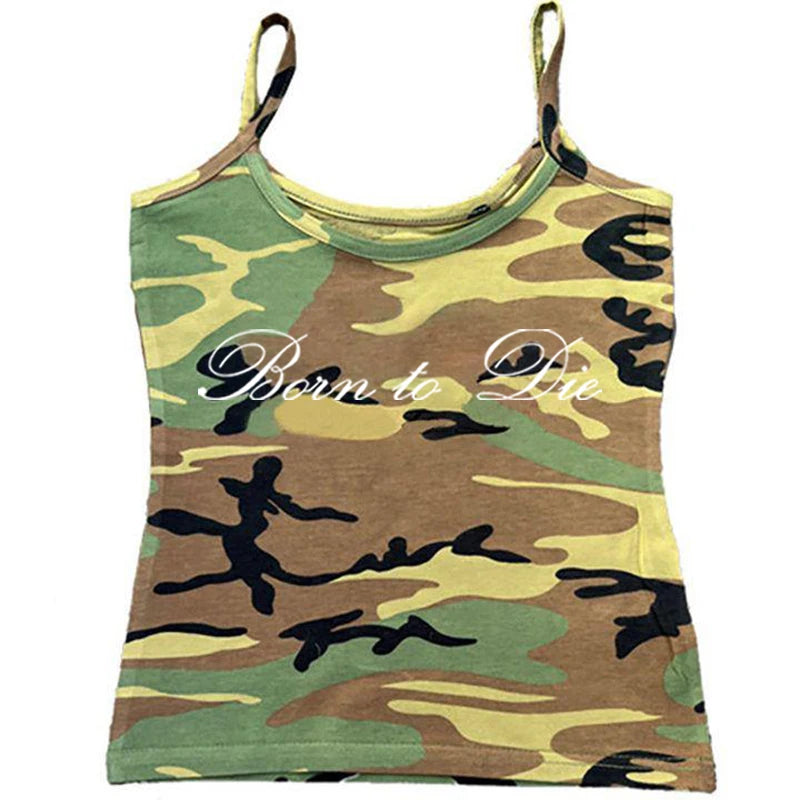 Women's Sleeveless Camisole Y2K Sexy Lace Streetwear Hip Hop Punk Rock vintage Emo Girls Chic Letter Print Gothic Slim baby Tops - Jerusalem Heart 