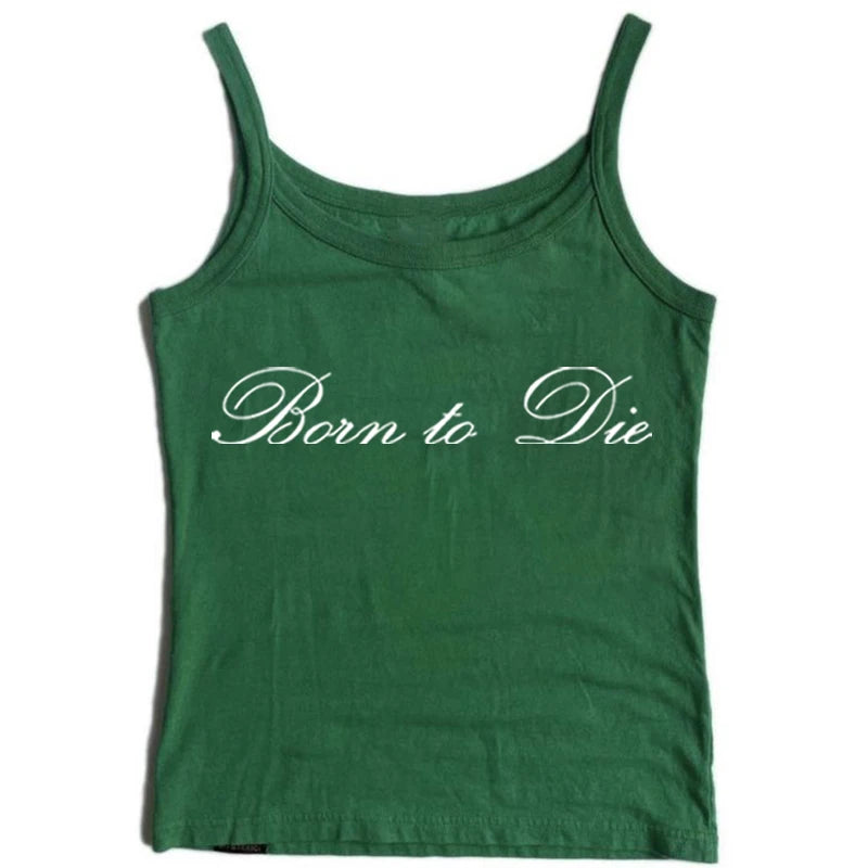 Women's Sleeveless Camisole Y2K Sexy Lace Streetwear Hip Hop Punk Rock vintage Emo Girls Chic Letter Print Gothic Slim baby Tops - Jerusalem Heart 