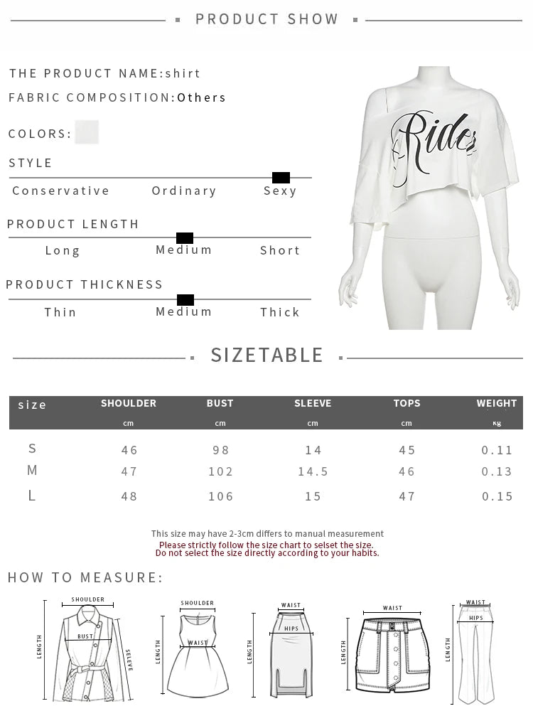 Nibber Loose Letter Print Mini t-Shirt Women Summer Trend Biased Collar Versatile Street Skinny Simple Classic Party Daily Tops - Jerusalem Heart 