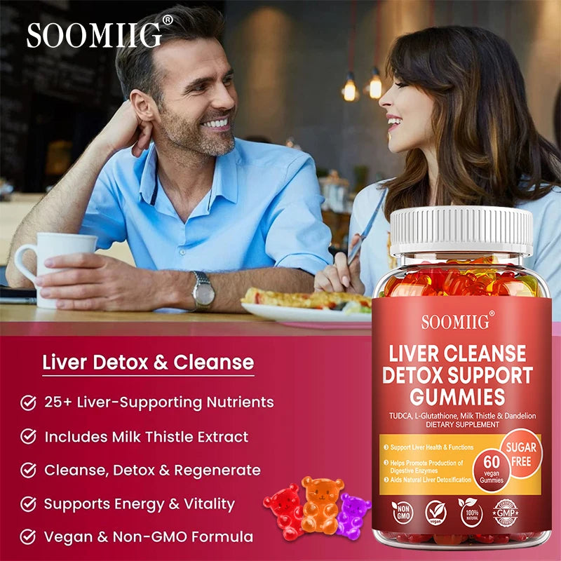 SOOMIIG Liver Cleanse Detox Gummies + Liver Nutrients with Milk Thistle Extract To Help Cleanse, Detoxify and Purify The Liver - Jerusalem Heart 