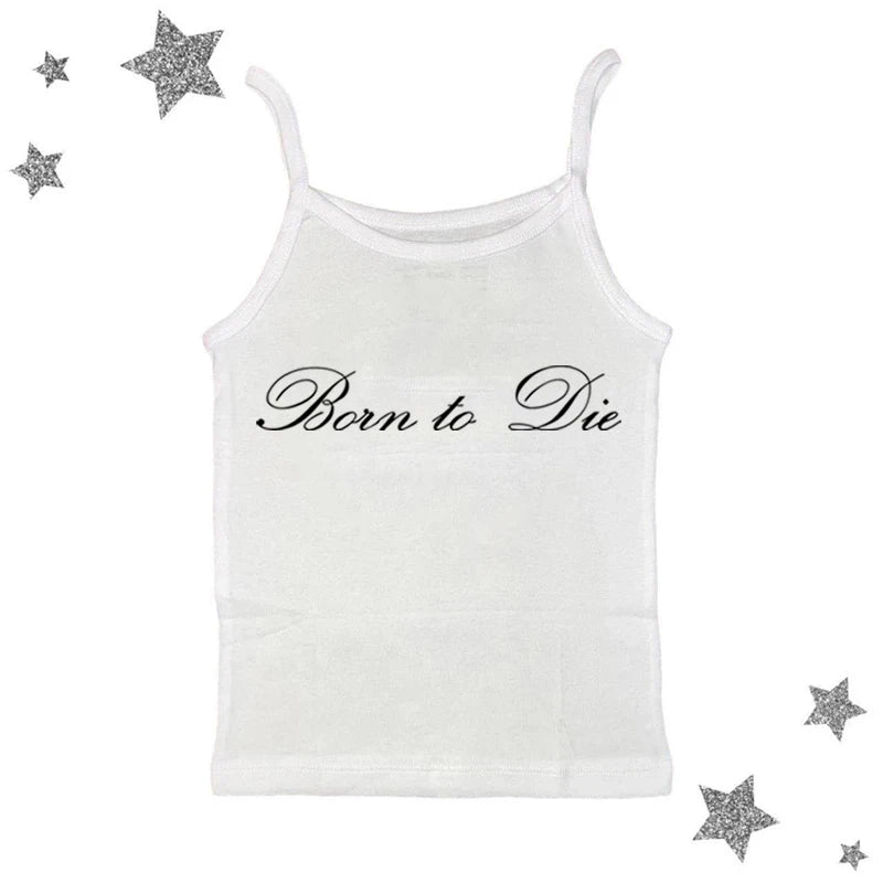 Women's Sleeveless Camisole Y2K Sexy Lace Streetwear Hip Hop Punk Rock vintage Emo Girls Chic Letter Print Gothic Slim baby Tops - Jerusalem Heart 