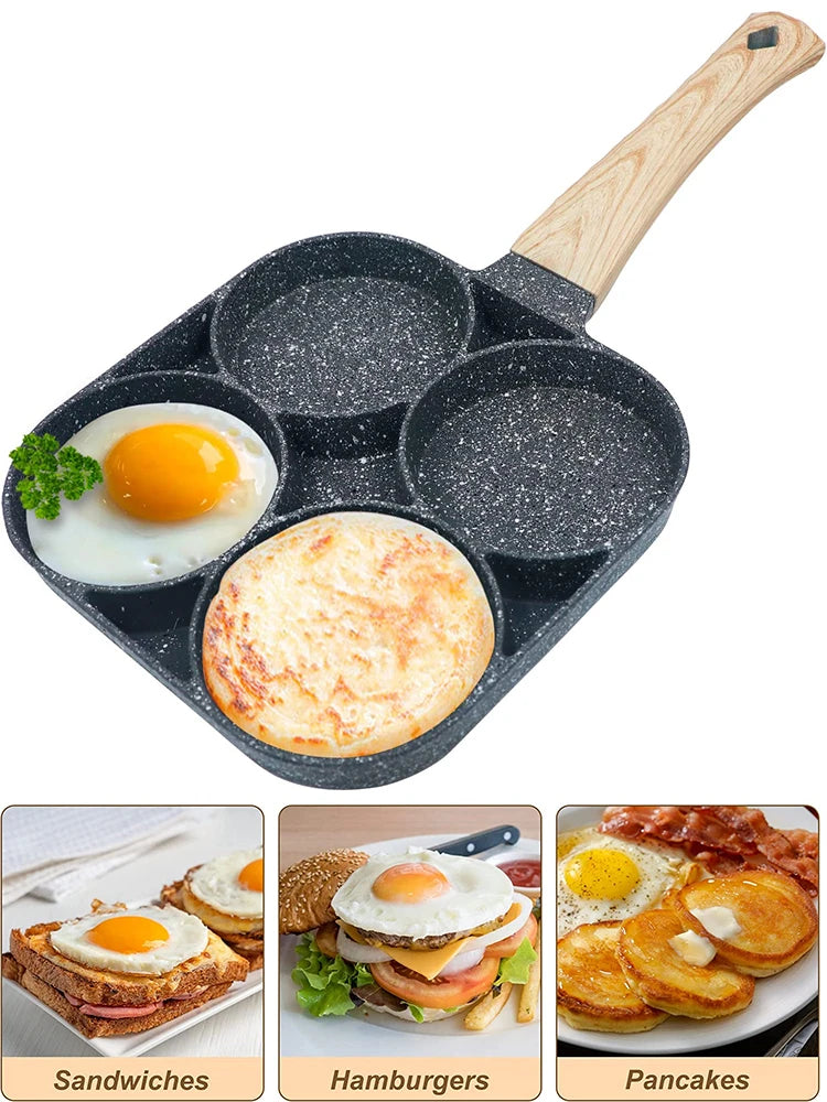 LMETJMA Egg Frying Pan Nonstick Pancake Pans 4-Cups Cookware Pancake Pan Egg Pan Suitable for Gas Stove Induction Cooker JT87 - Jerusalem Heart 