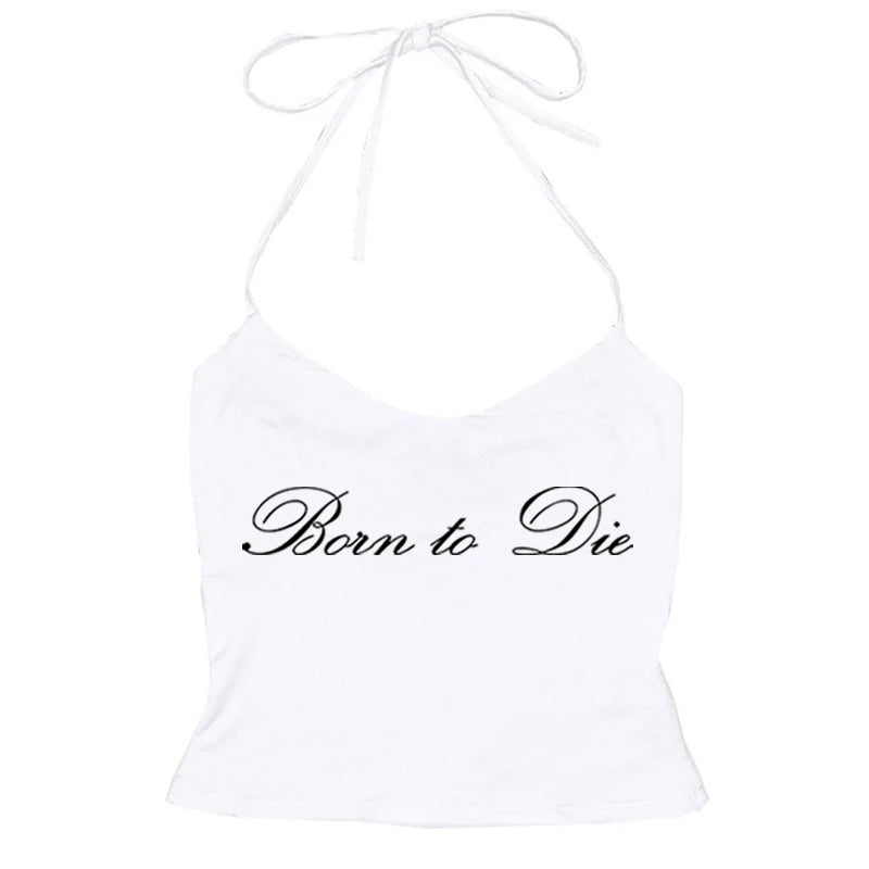 Women's Sleeveless Camisole Y2K Sexy Lace Streetwear Hip Hop Punk Rock vintage Emo Girls Chic Letter Print Gothic Slim baby Tops - Jerusalem Heart 