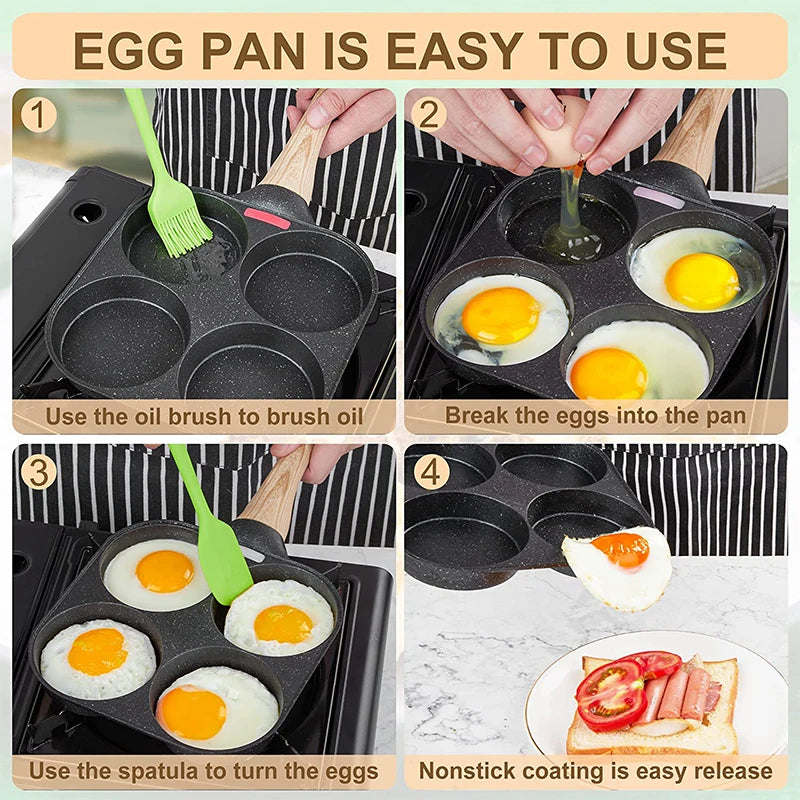 LMETJMA Egg Frying Pan Nonstick Pancake Pans 4-Cups Cookware Pancake Pan Egg Pan Suitable for Gas Stove Induction Cooker JT87 - Jerusalem Heart 