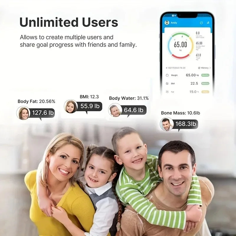 Bluetooth body fat scale, charging version, weight scale, bathroom weight scale, intelligent digital body value detection - Jerusalem Heart 