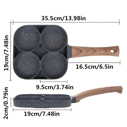 LMETJMA Egg Frying Pan Nonstick Pancake Pans 4-Cups Cookware Pancake Pan Egg Pan Suitable for Gas Stove Induction Cooker JT87 - Jerusalem Heart 