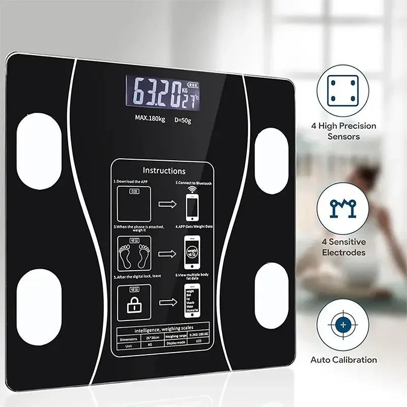 The Intelligent Application of The LED Digital Body Fat Scale Is Synchronized with The Battery Power of The Electronic Scale - Jerusalem Heart 